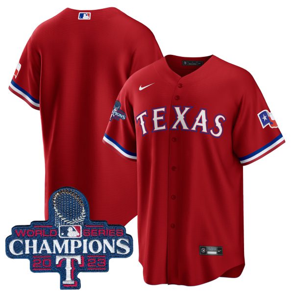 Men's Texas Rangers 2023 World Series Champions Cool Base Jersey - All Stitched - Image 36