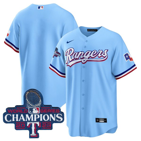 Men's Texas Rangers 2023 World Series Champions Cool Base Jersey - All Stitched - Image 45