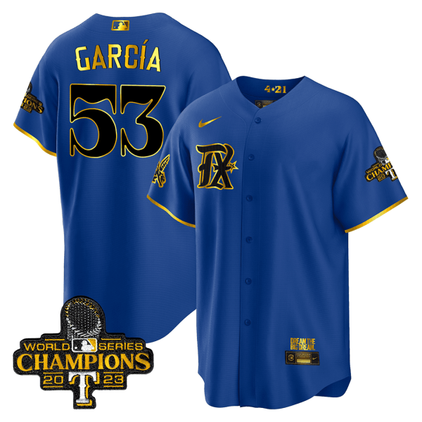 Men's Texas Rangers 2023 World Series Champions City Connect Cool Gold Jersey V2 - All Stitched - Image 2