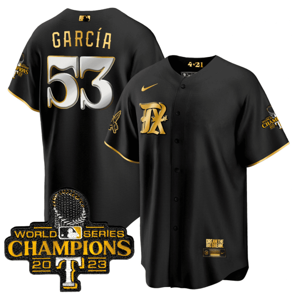 Men's Texas Rangers 2023 World Series Champions City Connect Cool Gold Jersey V2 - All Stitched - Image 6
