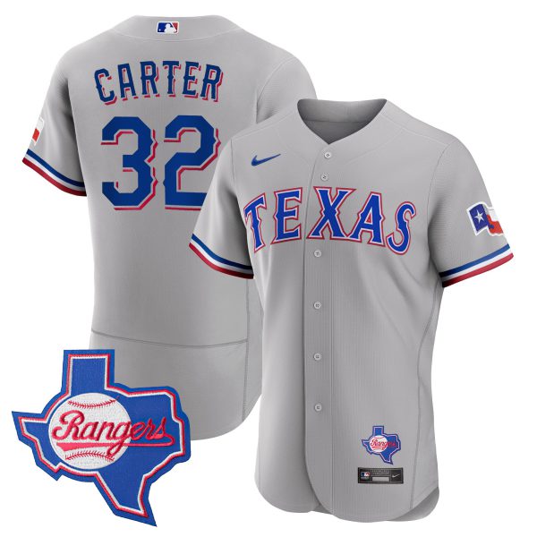 Texas Rangers 2023 Gray Flex Base Jersey - Texas Patch - All Stitched - Image 7