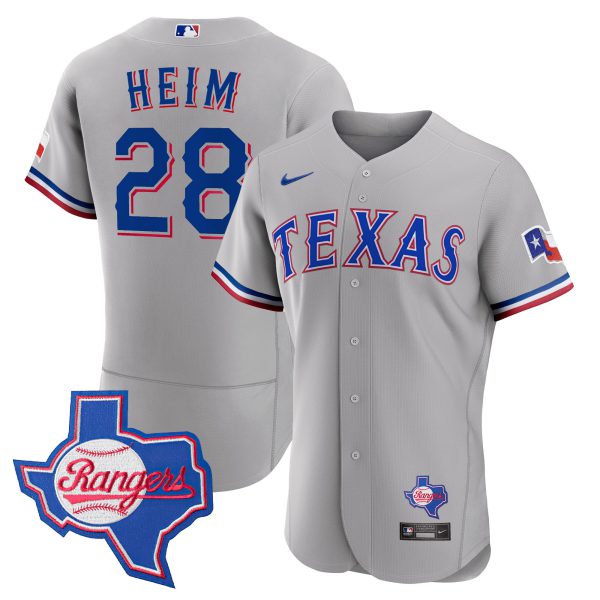 Texas Rangers 2023 Gray Flex Base Jersey - Texas Patch - All Stitched - Image 8