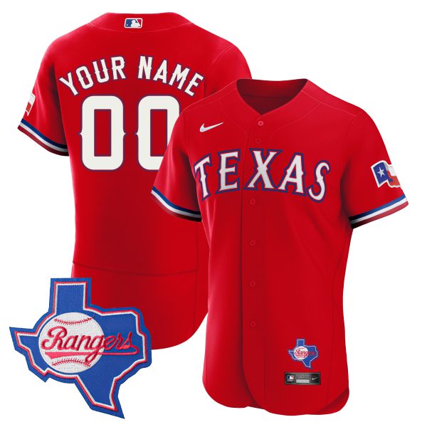 Texas Rangers 2023 Flex Base Custom Jersey - Texas Patch - All Stitched - Image 4
