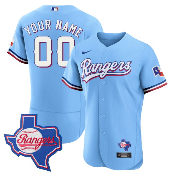Texas Rangers 2023 Flex Base Custom Jersey - Texas Patch - All Stitched - Image 5