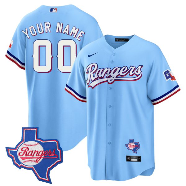 Texas Rangers 2023 Cool Base Custom Jersey - Texas Patch - All Stitched - Image 5