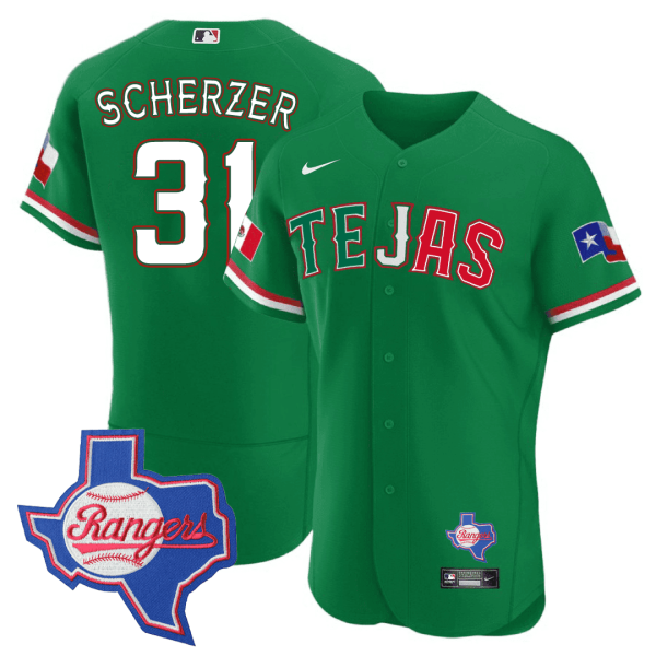 Men's Texas Rangers Special Mexico Texas State Patch Jersey - All Stitched - Image 4
