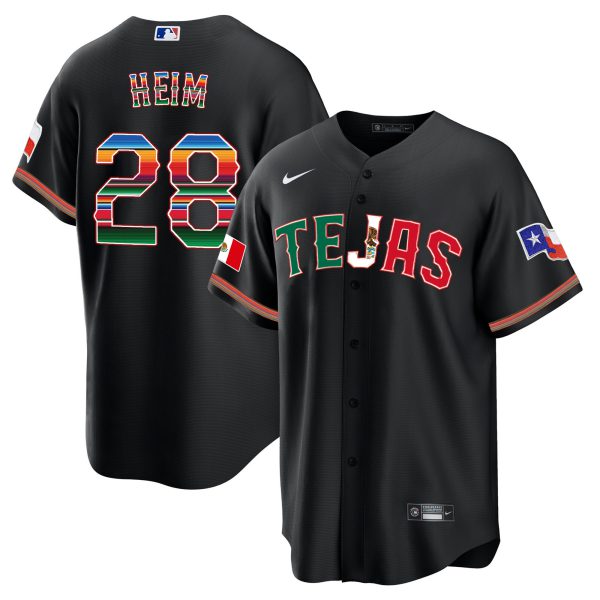 Men's Texas Rangers Mexico Flag Jersey - All Stitched - Image 7