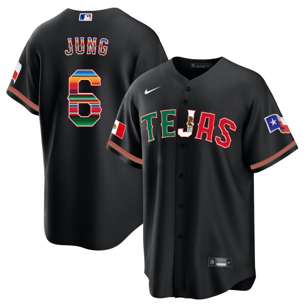 Men's Texas Rangers Mexico Flag Jersey - All Stitched - Image 8