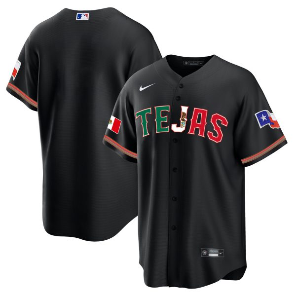 Men's Texas Rangers Mexico Flag Jersey - All Stitched - Image 9