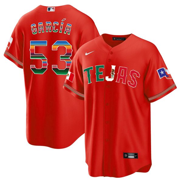 Men's Texas Rangers Mexico Flag Jersey - All Stitched - Image 12