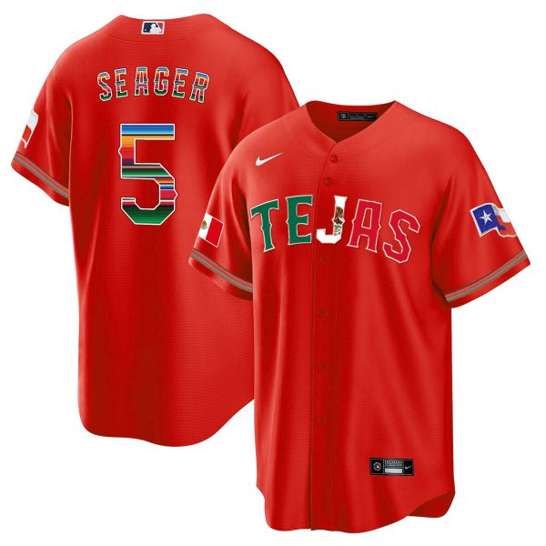 Men's Texas Rangers Mexico Flag Jersey - All Stitched - Image 13