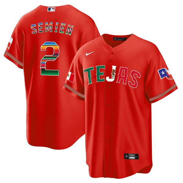 Men's Texas Rangers Mexico Flag Jersey - All Stitched - Image 14