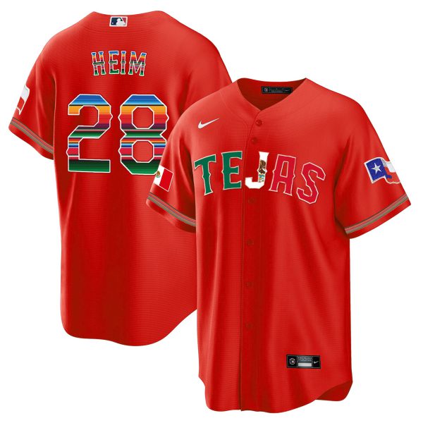 Men's Texas Rangers Mexico Flag Jersey - All Stitched - Image 16