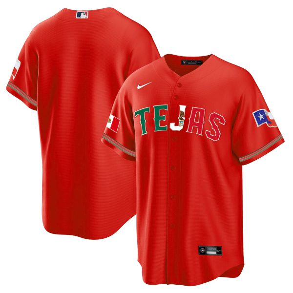 Men's Texas Rangers Mexico Flag Jersey - All Stitched - Image 18
