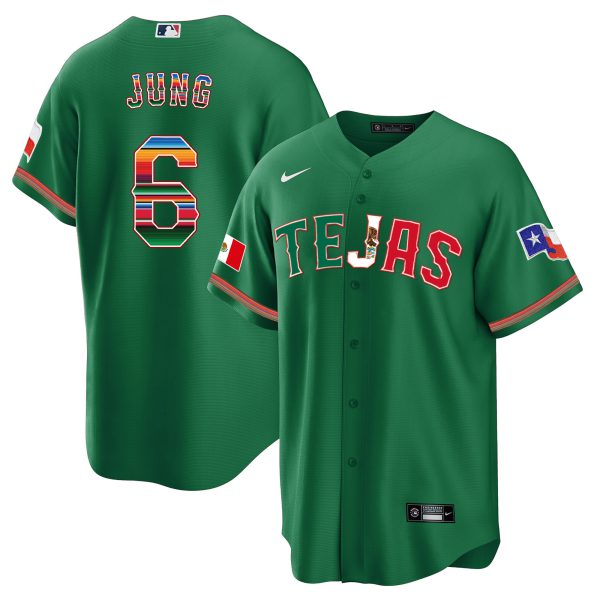 Men's Texas Rangers Mexico Flag Jersey - All Stitched - Image 35