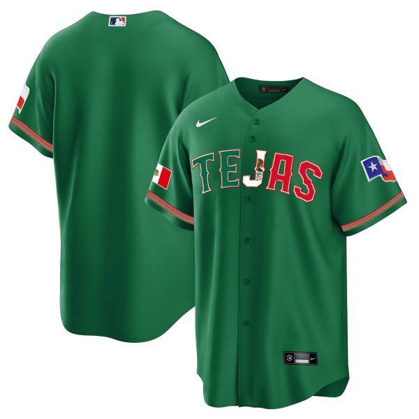Men's Texas Rangers Mexico Flag Jersey - All Stitched - Image 36