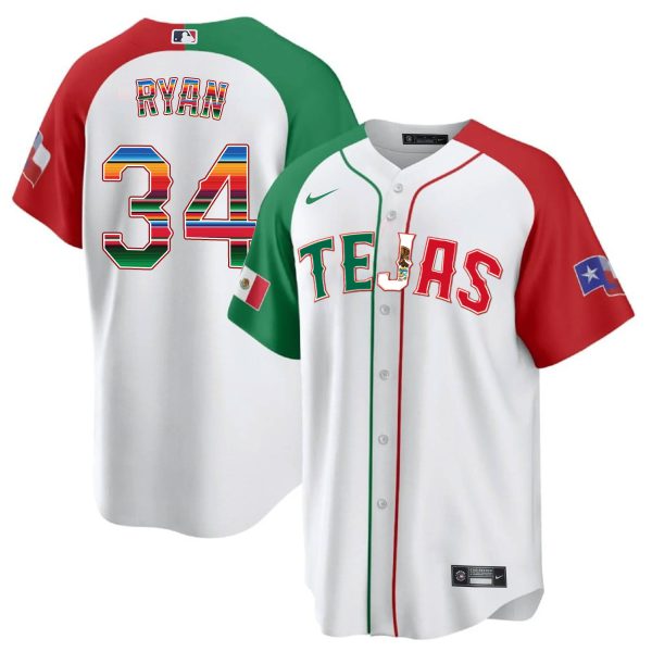 Men's Texas Rangers Mexico Flag Jersey - All Stitched - Image 37