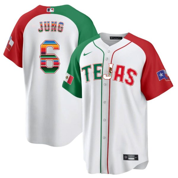 Men's Texas Rangers Mexico Flag Jersey - All Stitched - Image 44