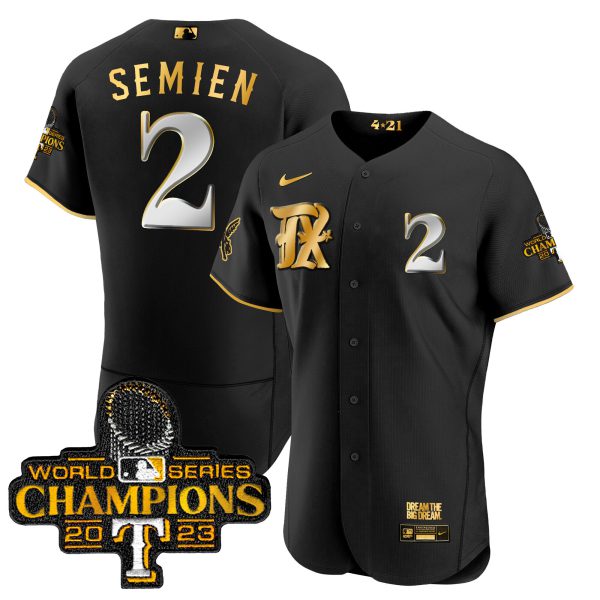 Men's Texas Rangers 2023 World Series Champions City Connect Flex Gold Jersey - All Stitched - Image 2