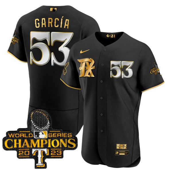 Men's Texas Rangers 2023 World Series Champions City Connect Flex Gold Jersey - All Stitched - Image 4