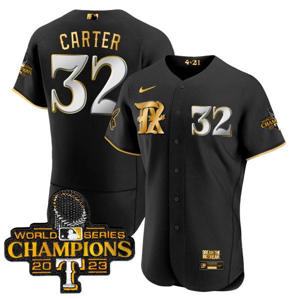 Men's Texas Rangers 2023 World Series Champions City Connect Flex Gold Jersey - All Stitched - Image 6