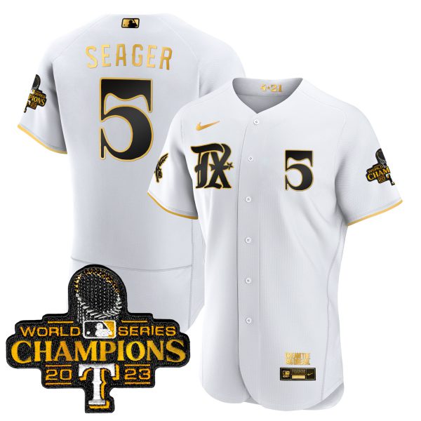Men's Texas Rangers 2023 World Series Champions City Connect Flex Gold Jersey - All Stitched - Image 10