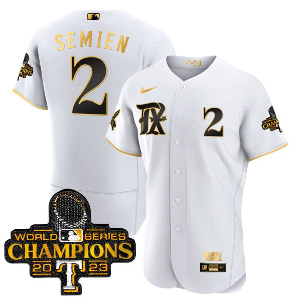 Men's Texas Rangers 2023 World Series Champions City Connect Flex Gold Jersey - All Stitched - Image 11