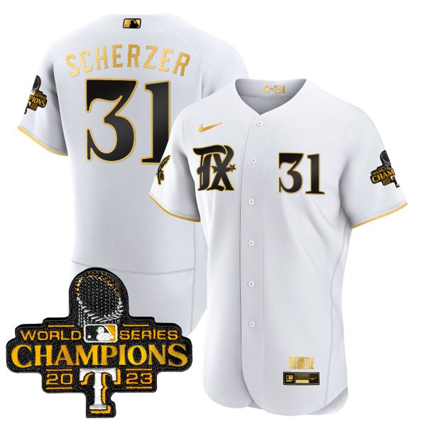 Men's Texas Rangers 2023 World Series Champions City Connect Flex Gold Jersey - All Stitched - Image 17