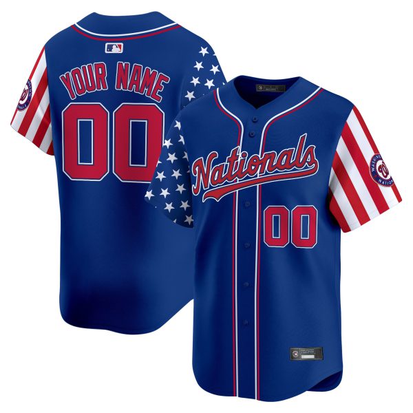 Washington Nationals 2025 Independence Day Vapor Premier Limited Custom Jersey - All Stitched - Image 3