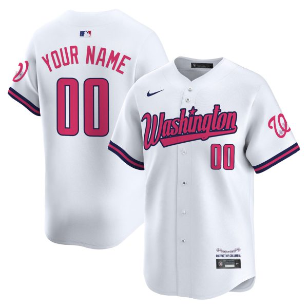 Washington Nationals Cherry Blossom Style Vapor Limited Custom Jersey - All Stitched - Image 2