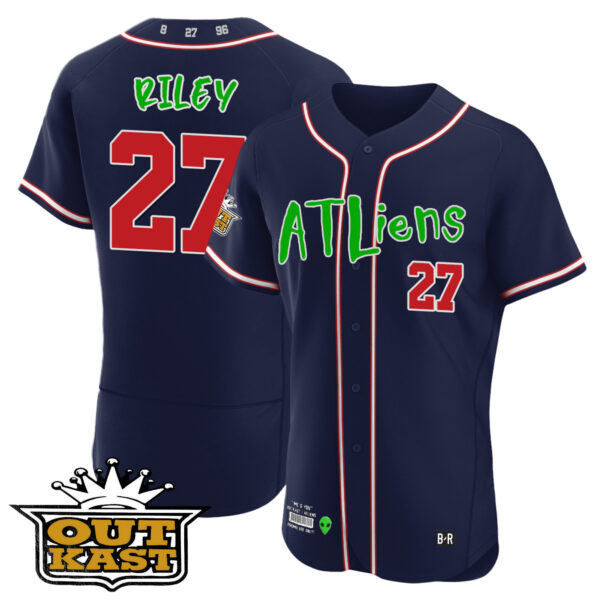 Youth's Atlanta Braves Atliens Flex Base Jersey - All Stitched - Image 14