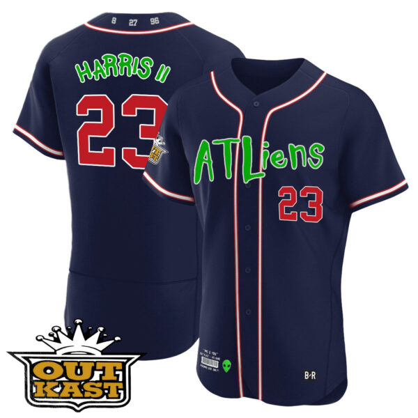 Youth's Atlanta Braves Atliens Flex Base Jersey - All Stitched - Image 15