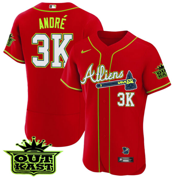 Youth's Atlanta Braves Atliens Flex Base Jersey - All Stitched - Image 39