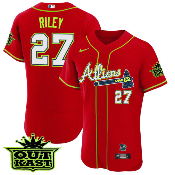 Youth's Atlanta Braves Atliens Flex Base Jersey - All Stitched - Image 41