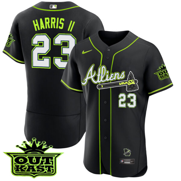 Youth's Atlanta Braves Atliens Flex Base Jersey - All Stitched - Image 51
