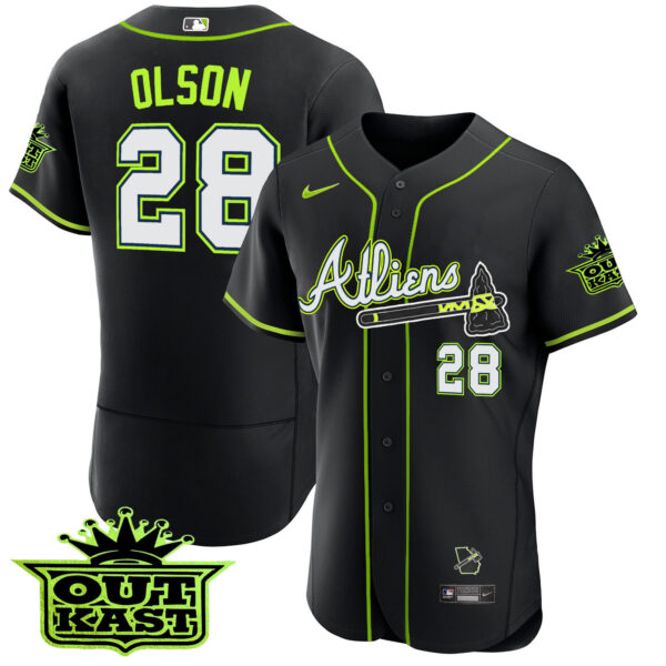 Youth's Atlanta Braves Atliens Flex Base Jersey - All Stitched - Image 52