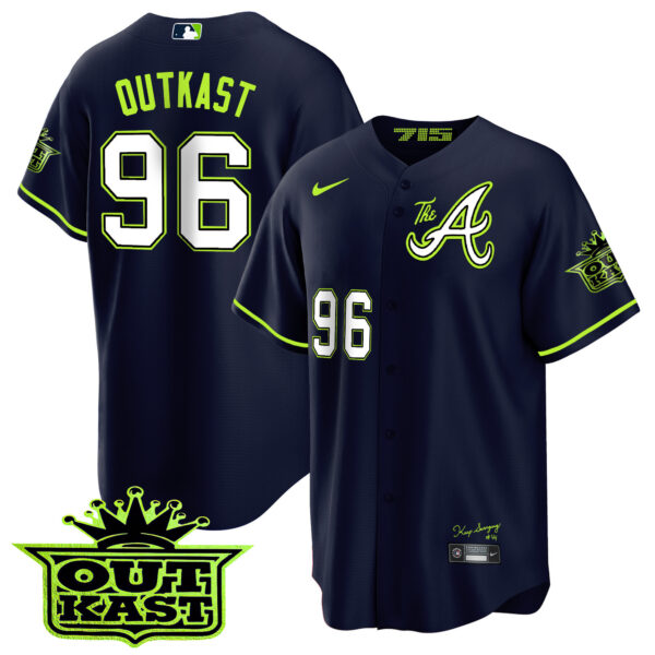 Youth's Atlanta Braves Atliens The A Cool Base Jersey - All Stitched - Image 2