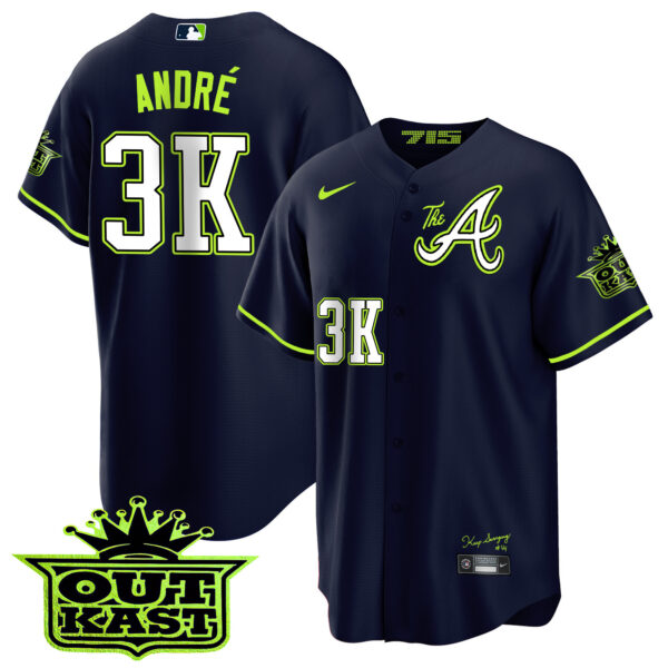 Youth's Atlanta Braves Atliens The A Cool Base Jersey - All Stitched - Image 3