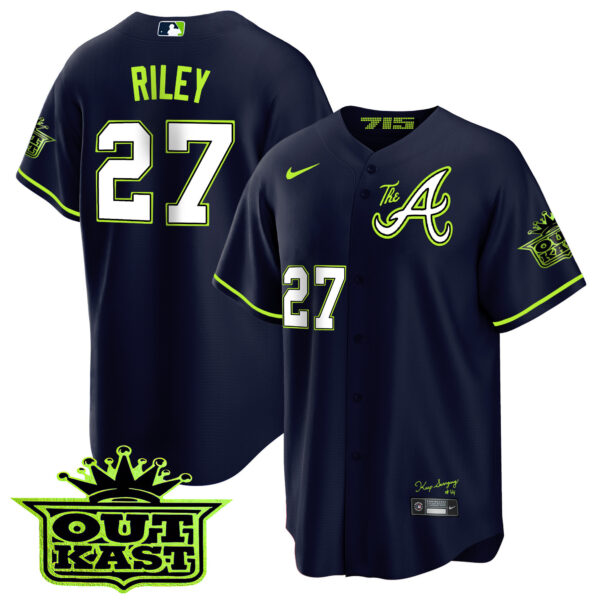 Youth's Atlanta Braves Atliens The A Cool Base Jersey - All Stitched - Image 5