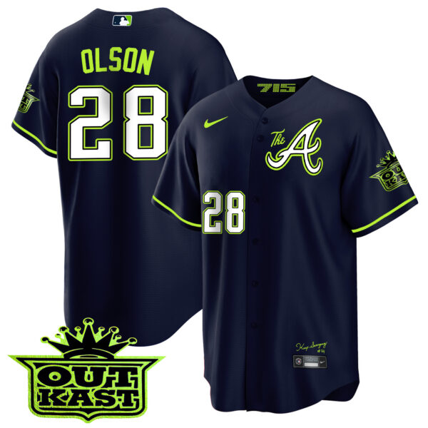 Youth's Atlanta Braves Atliens The A Cool Base Jersey - All Stitched - Image 7