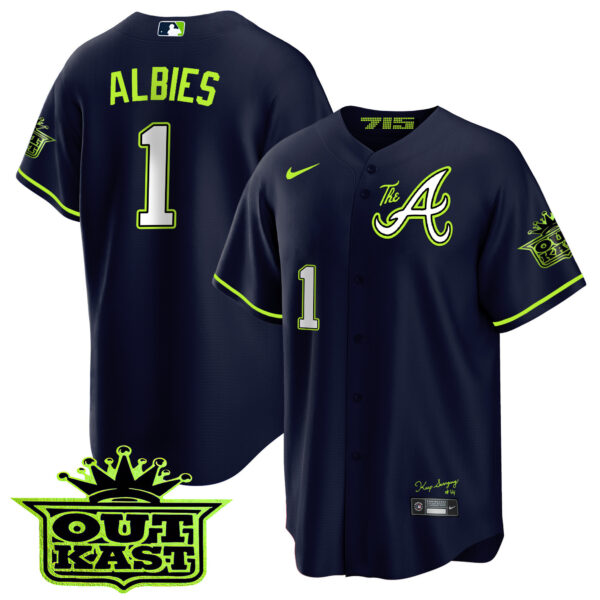 Youth's Atlanta Braves Atliens The A Cool Base Jersey - All Stitched - Image 8