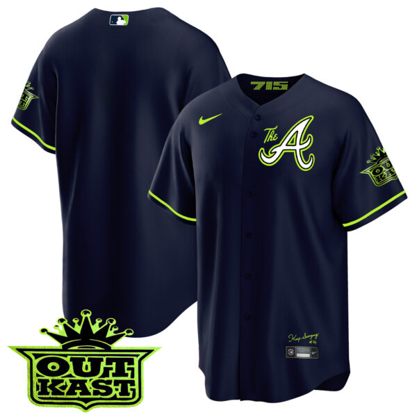 Youth's Atlanta Braves Atliens The A Cool Base Jersey - All Stitched - Image 9