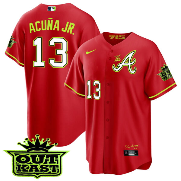 Youth's Atlanta Braves Atliens The A Cool Base Jersey - All Stitched - Image 10