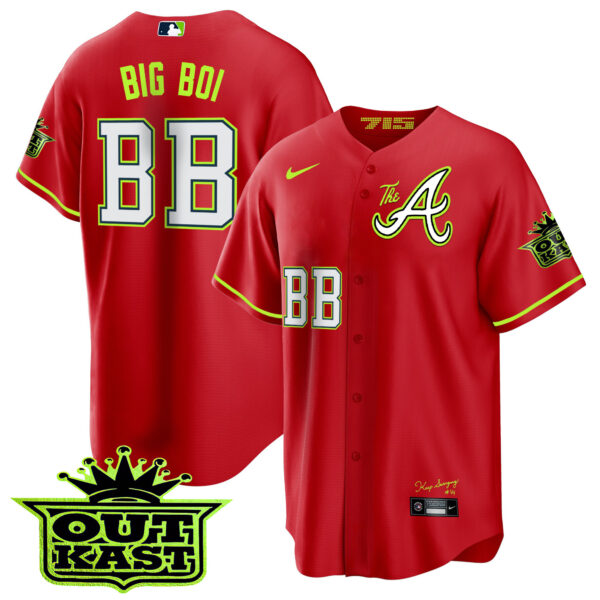 Youth's Atlanta Braves Atliens The A Cool Base Jersey - All Stitched - Image 13