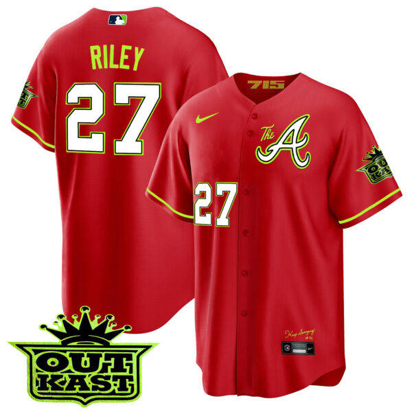 Youth's Atlanta Braves Atliens The A Cool Base Jersey - All Stitched - Image 14