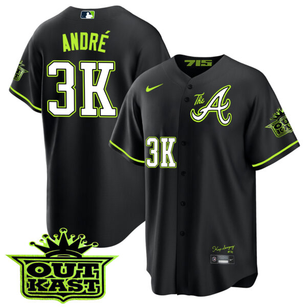 Youth's Atlanta Braves Atliens The A Cool Base Jersey - All Stitched - Image 21