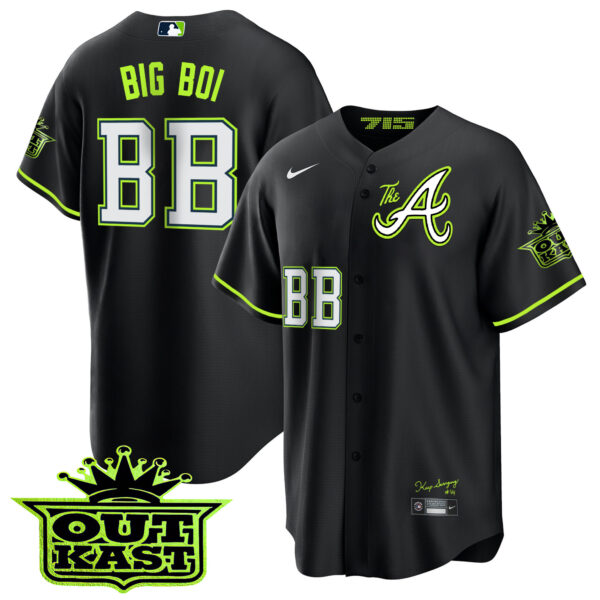 Youth's Atlanta Braves Atliens The A Cool Base Jersey - All Stitched - Image 22