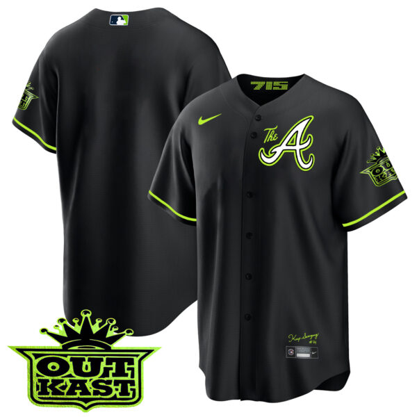 Youth's Atlanta Braves Atliens The A Cool Base Jersey - All Stitched - Image 27