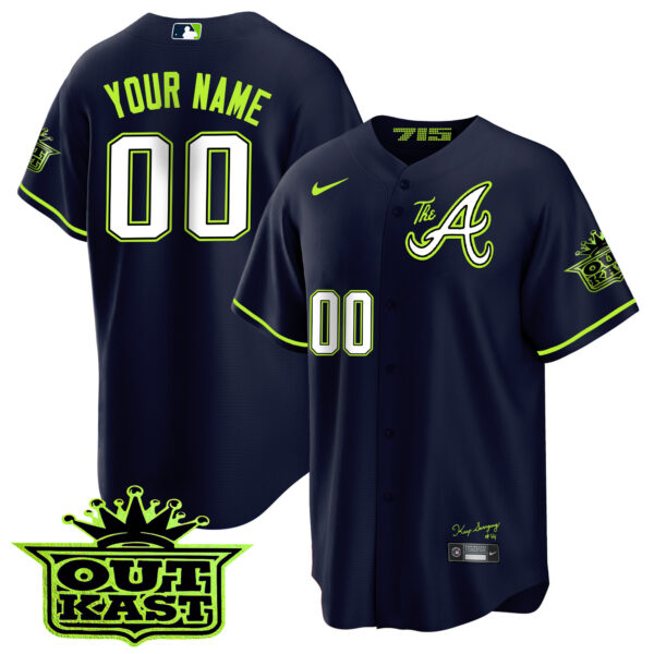 Atlanta Braves Atliens The A Baseball Custom Jersey - All Stitched - Image 2