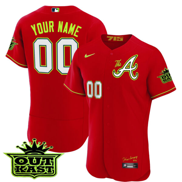 Atlanta Braves Atliens The A Baseball Custom Jersey - All Stitched - Image 4